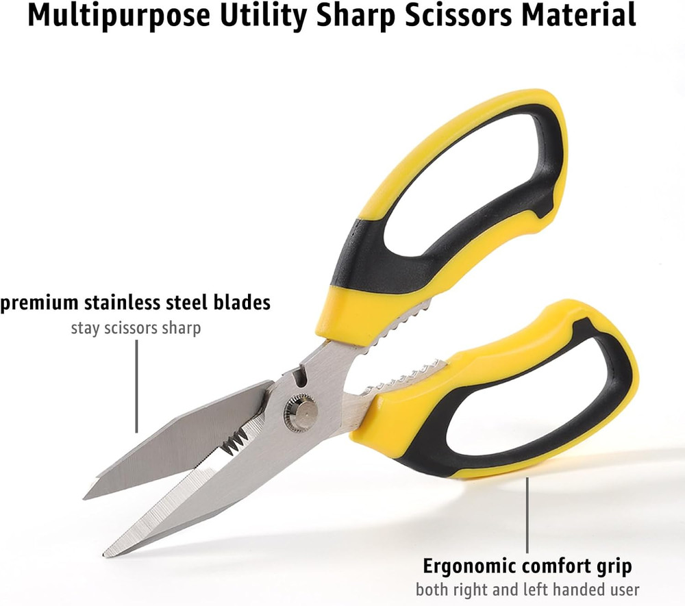 Utility Scissors Heavy Duty: 8-Inch Sharp Scissors All Purpose Heavy Duty, Serra