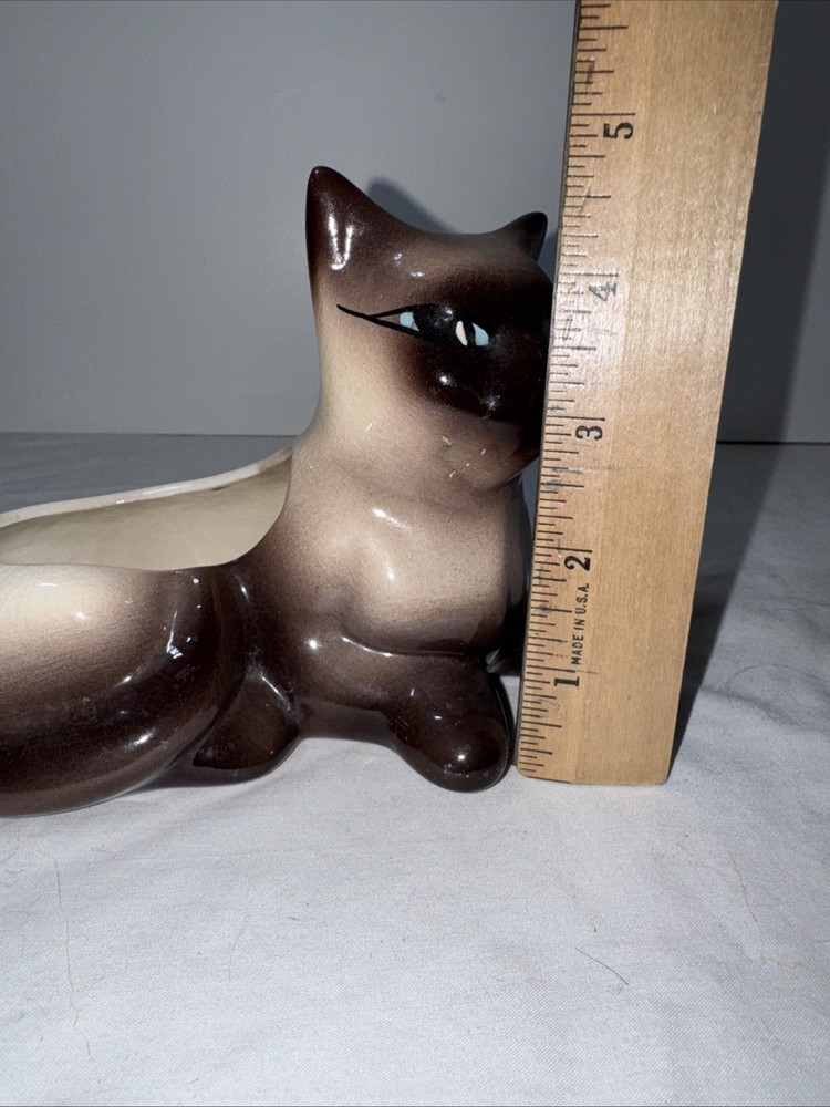 Vintage Ceramic Siamese Kitten Planter MCM Home Decor Ceramic