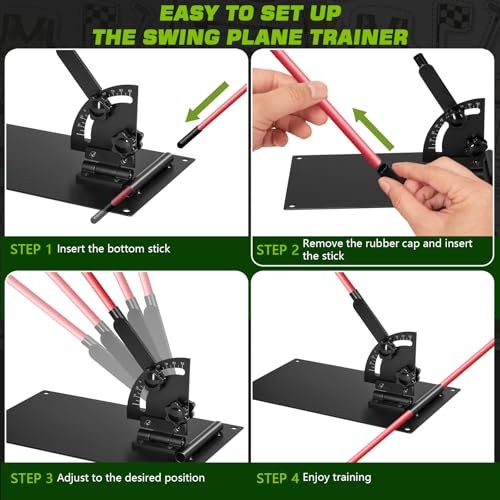Pro Golf Alignment Sticks Holder – Adjustable Swing Plane Trainer with Scale