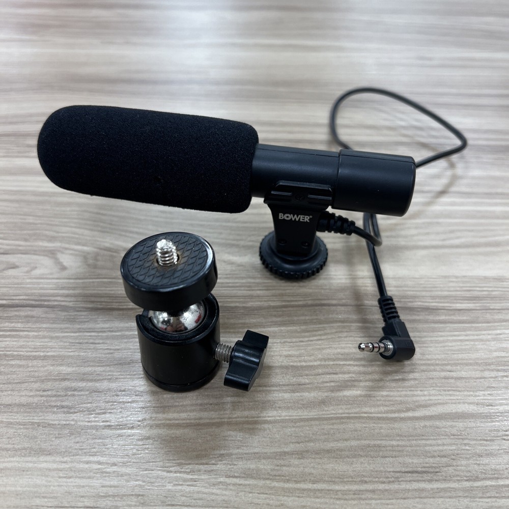 Bower Streaming Broadcast Microphone 1/4”Jack + Adjustable Stand Piece EUC