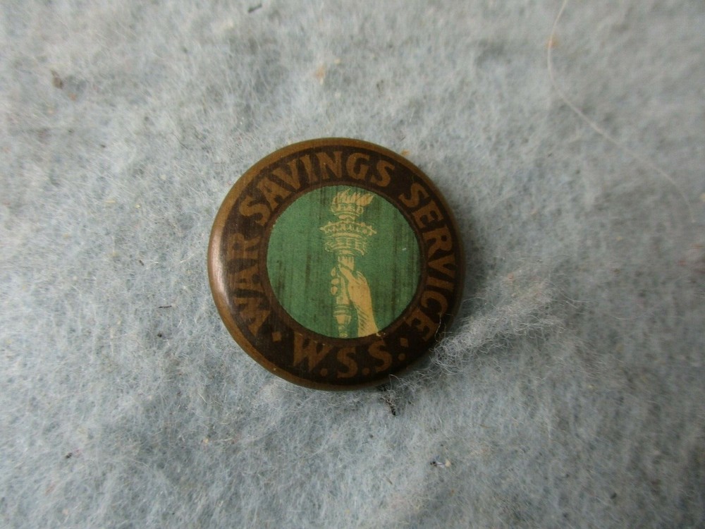WWI US Home Front War Saving Service Button Liberty Torch Variation WW1