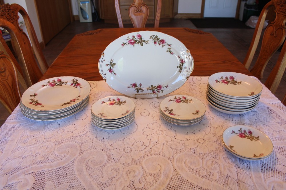 Royal Rose Vintage Fine China Dinnerware 29 Piece Grouping Elegant Rose Pattern