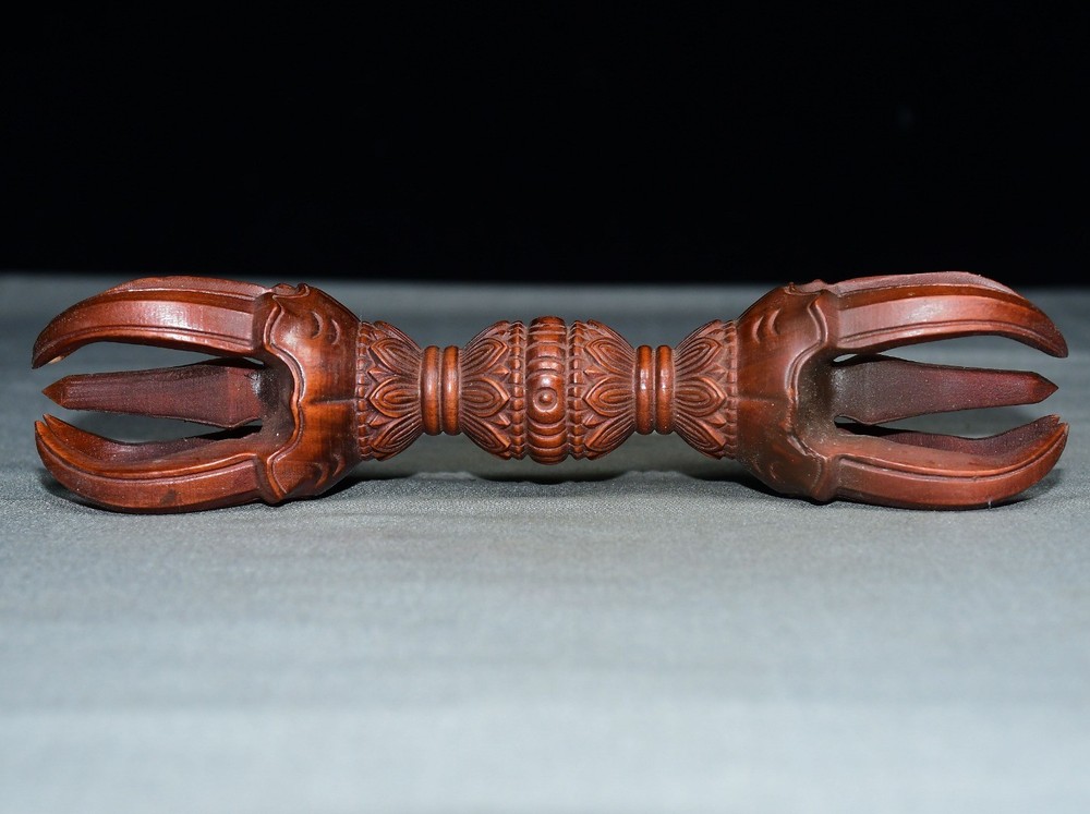 Exquisite Small Leaf Boxwood Diamond Pestle Handle