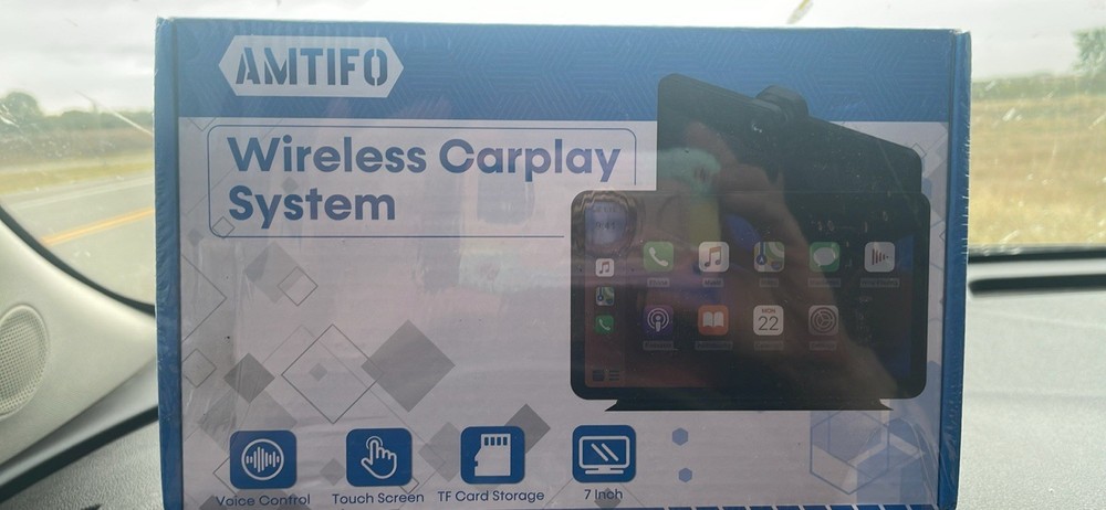 Wireless CarPlay Android Auto 7" Car Stereo QLED DSP Double DIN + Camera Bundle