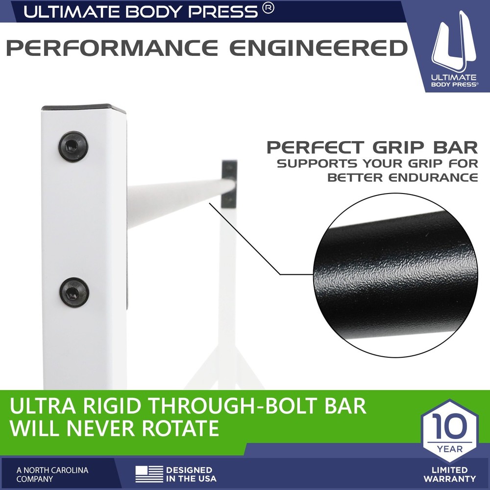 Wall or Ceiling Mount Pull Up Bar with 48” Straight Bar and 22” Risers