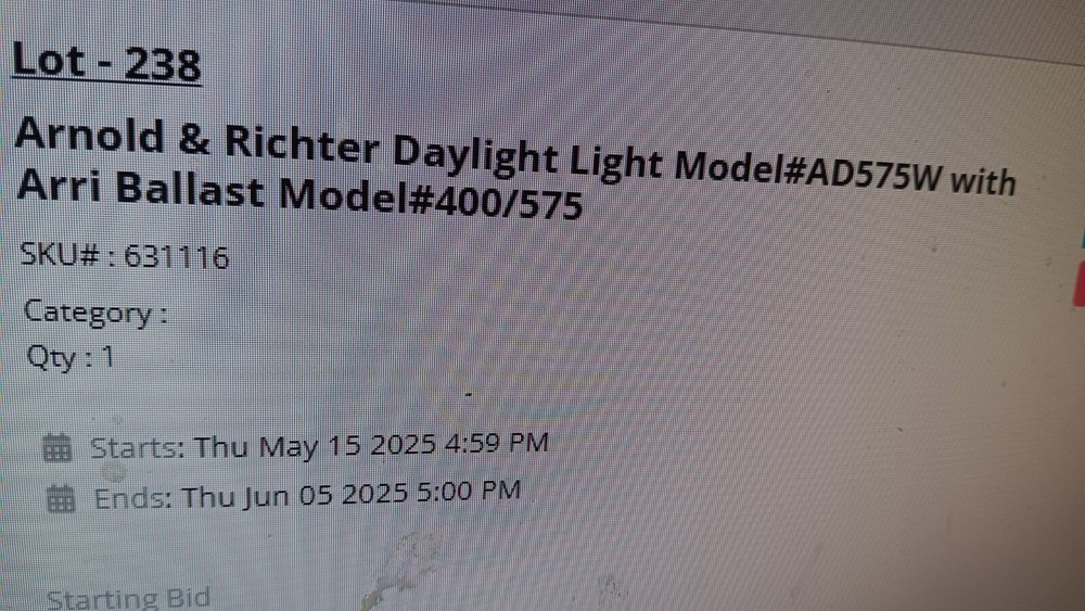 Arri Daylight light system