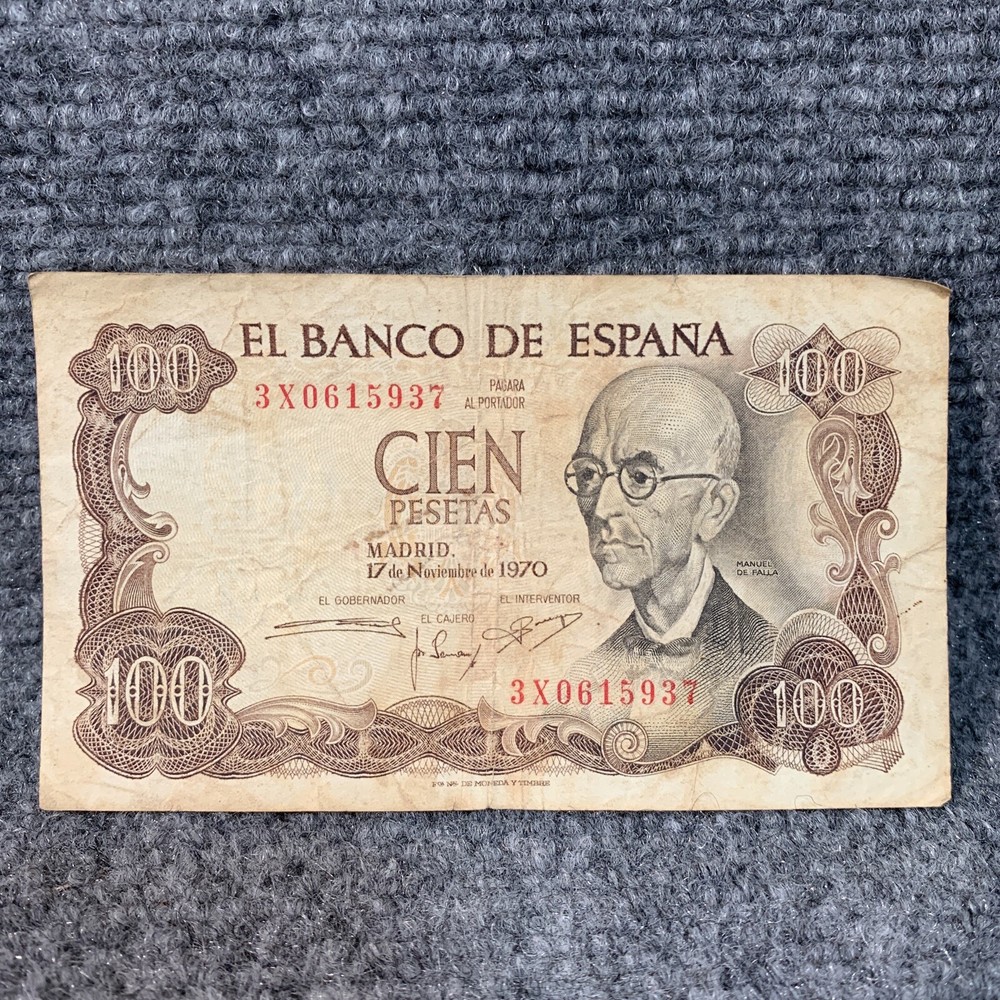 SPAIN 100 PESETAS  Banknote 1970