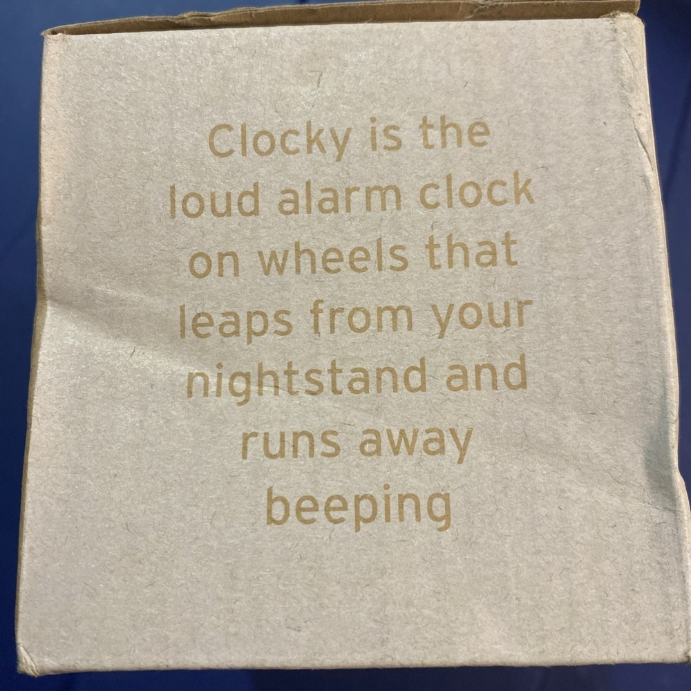 CLOCKY Alarm Clock on Wheels – Loud Rolling Alarm Clock White