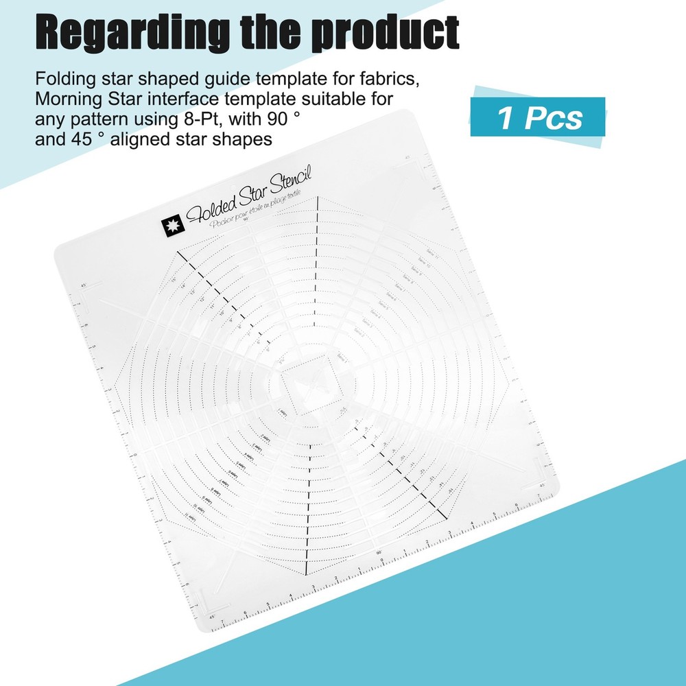 Folded Star Guide Template for Fabric, Printed Interfacing Templates Made3602