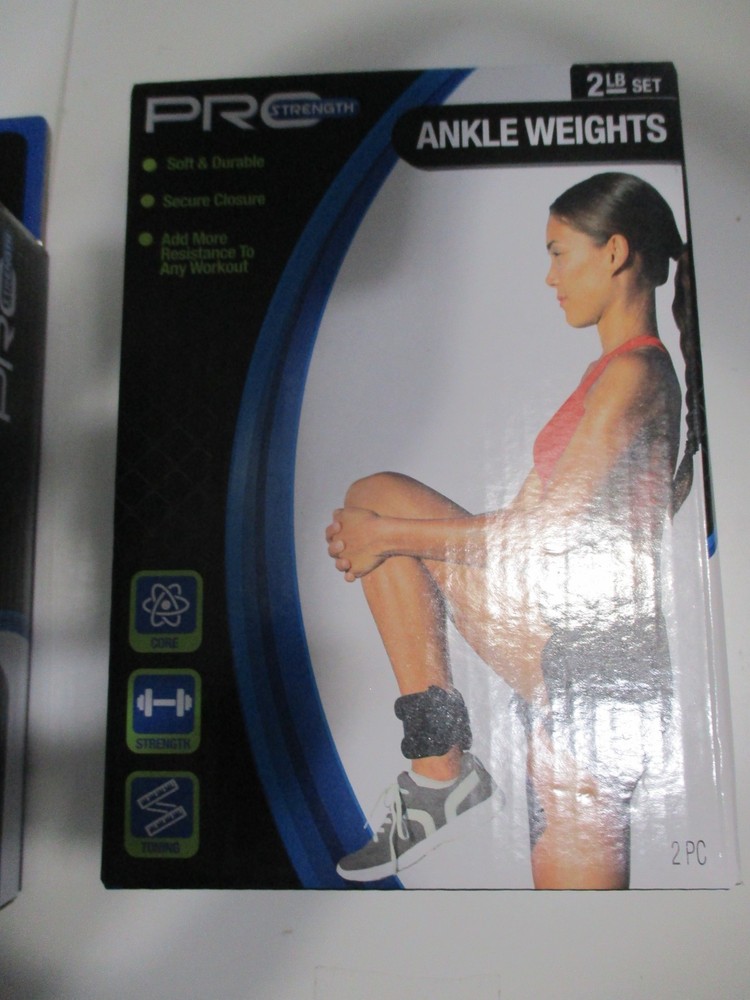 Pro Strength 2 lbs Ankle Weight Set & Ab Wheel
