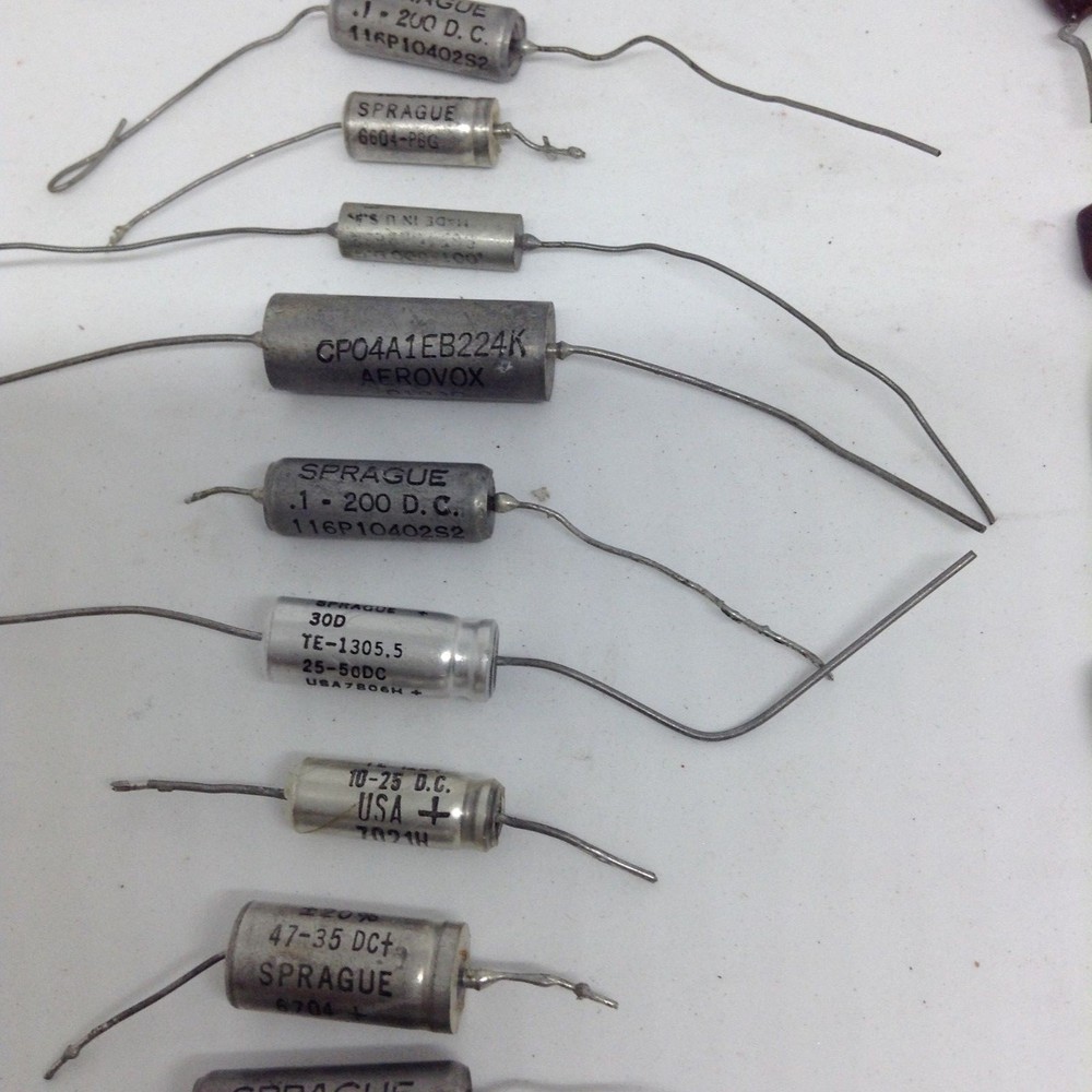 LOT 45 SPRAGUE CAPACITORS VINTAGE ELECTRONICS VARIETY