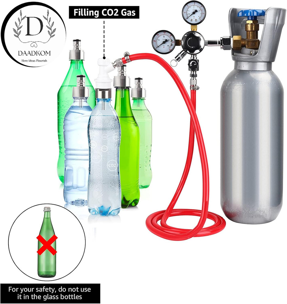 CO2 Regulator and Carbonation Cap Kit Beer Keg Regulator 60Psi Keg Regulator