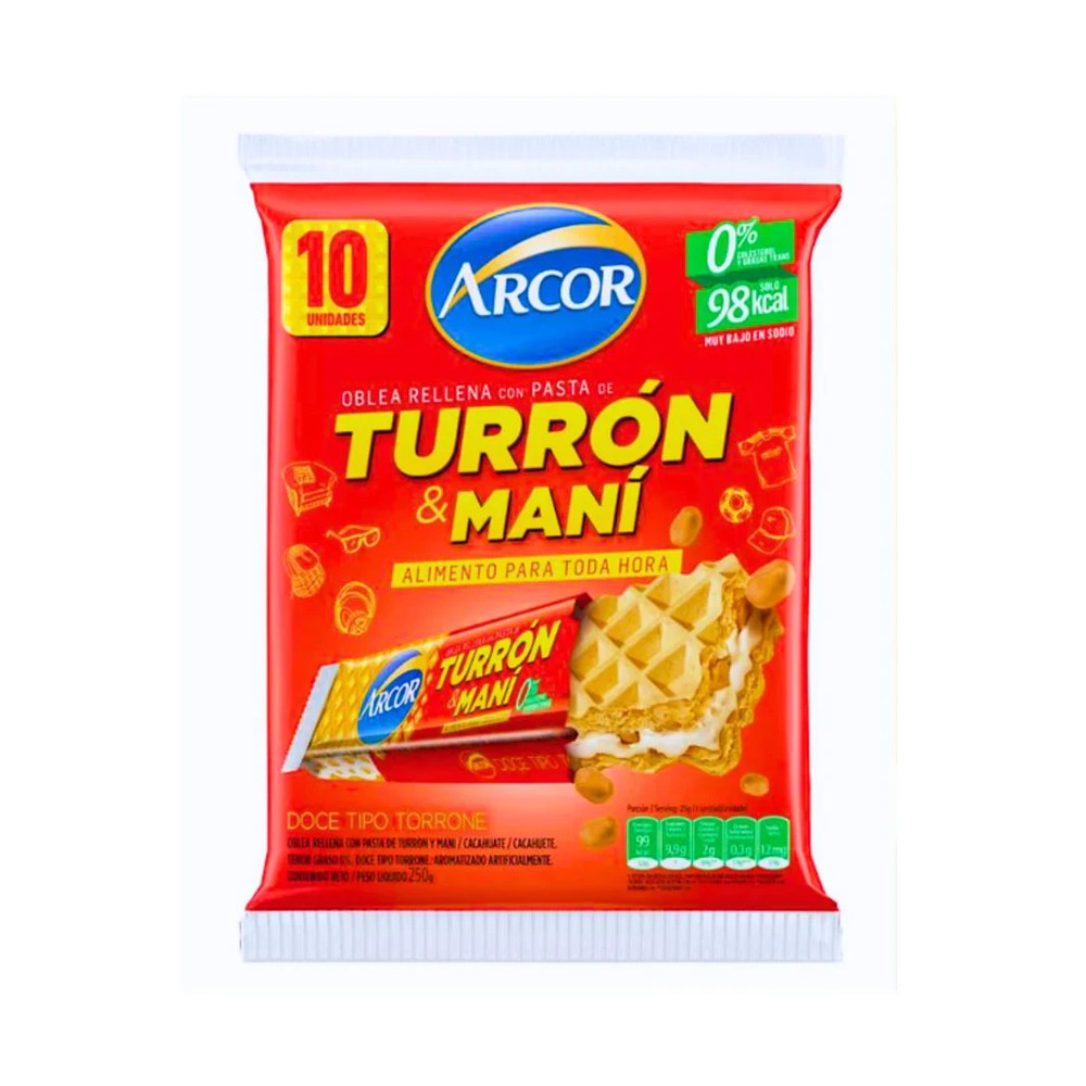 Turron de mani - Arcor x 10 - pack x 2