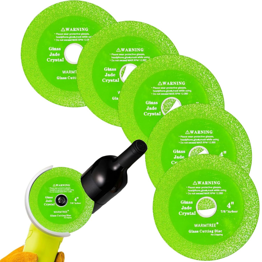 5 Pcs Glass Cutting Disc for Angle Grinder, 4" X 7/8”Ceramic Tile Cutter Blade,
