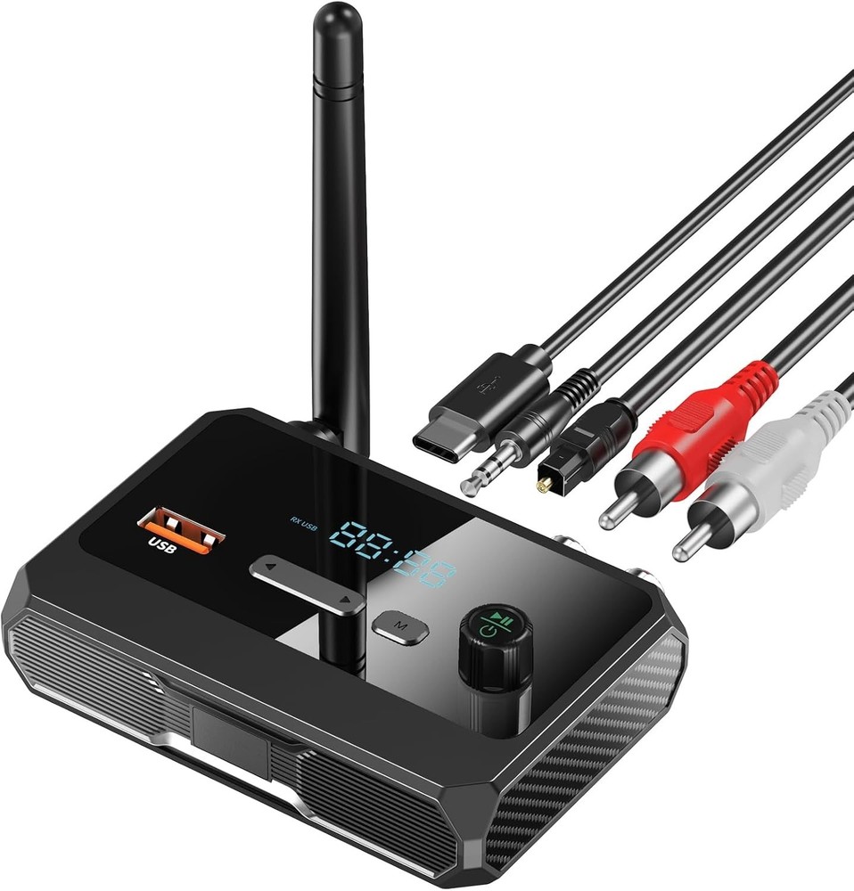 Bluetooth 5.3 Receiver for Home Stereo, RCA Bluetooth Adapter, Low Latency & HD