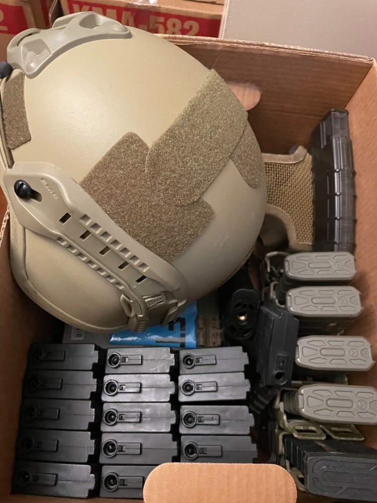 Airsoft Goodie box and rifle