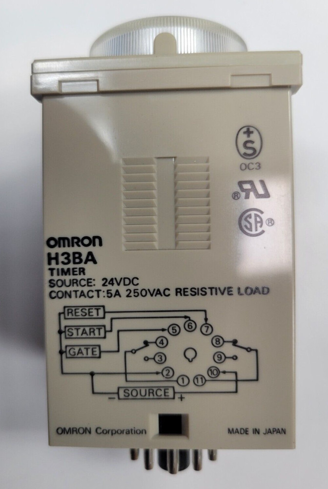 NEW OMRON H3BA TIMER, 0.5 SEC - 100 HOUR SOURCE 24 VDC