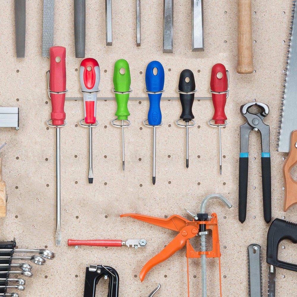 8 Pieces Pegboard Screwdriver Holders Peg Board Organizer Multi Ring Tool Hol...