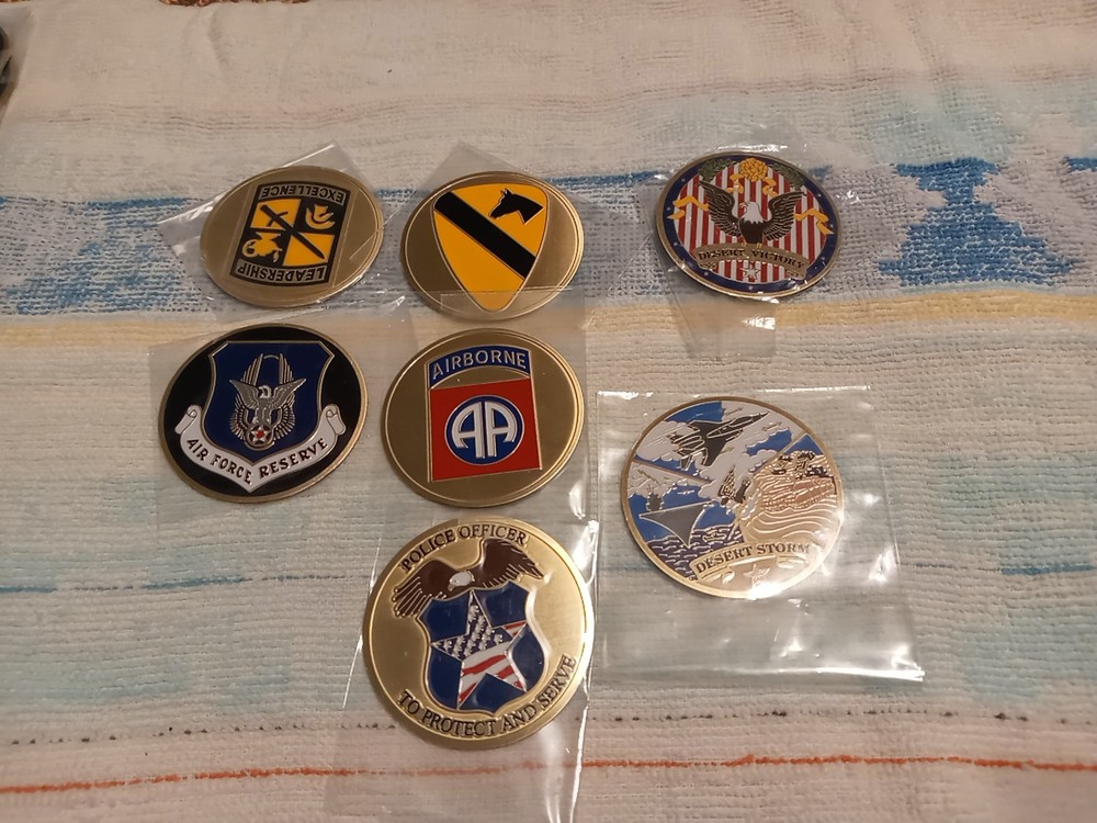 MILITARY MISC METAL EMBLEMS PEEL AND STICK