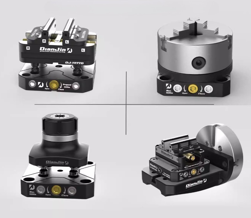 Self-Centering Vise Zero-Point Quick-Change Plate & 4-Axis Bridge Plate