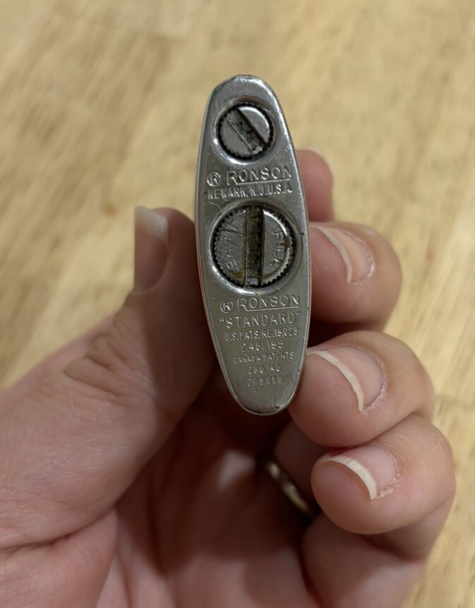 Vintage Ronson Lighter Brushed Silver Standard Unengraved