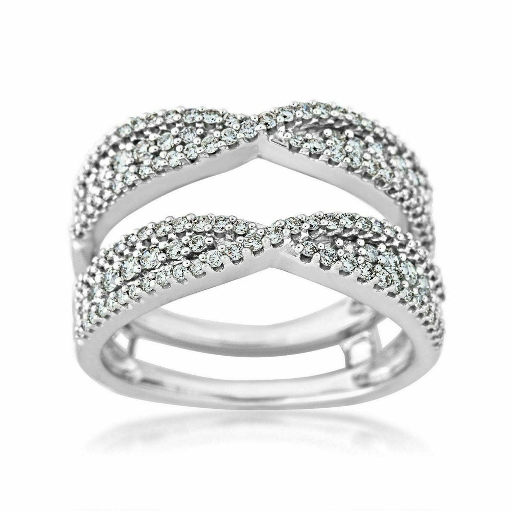 0.32Ct White Round Cut Solitaire Wrap Enhancer Band Solid 925 Sterling Silver