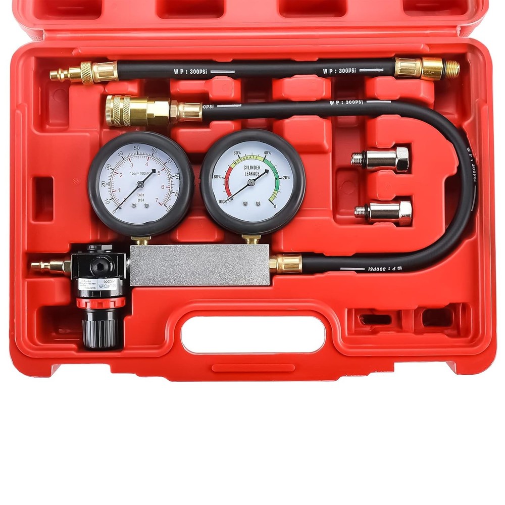 Cylinder Leak Down Tester Gasoline Engine Compression Leakage Detector Tool