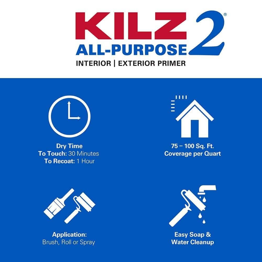 Gal. Primer & Sealer White Interior/Exterior Multi-Surface KILZ 2 ALL PURPOSE
