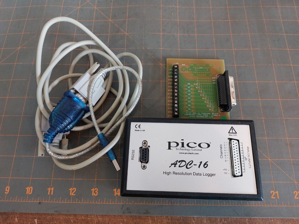 Pico ADC-16 High Resolution Data Logger With Terminal Block Board