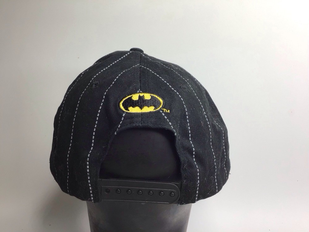 Batman Adult Pinstripe Black DC Comics Hat Adjustable Preowned
