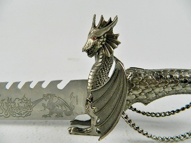 Dragon Dagger 15 Inches Stainless with Etchings on Blade