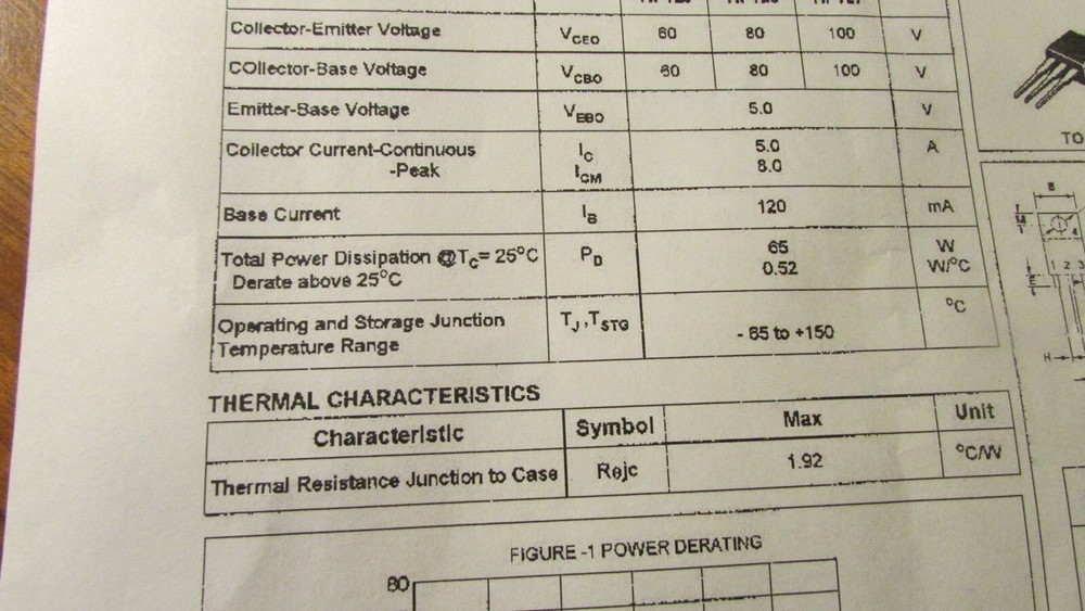 TEXAS INSTRUMENTS, TIP 122 POWER BIPOLAR TRANSISTOR, FREE SHIPPING