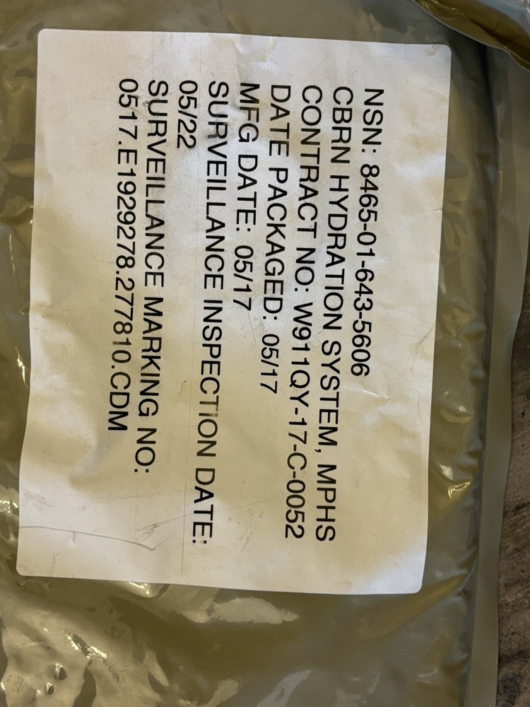 Water Bladder CBRN Hydration system sealed GOVERNMENT ISSUE