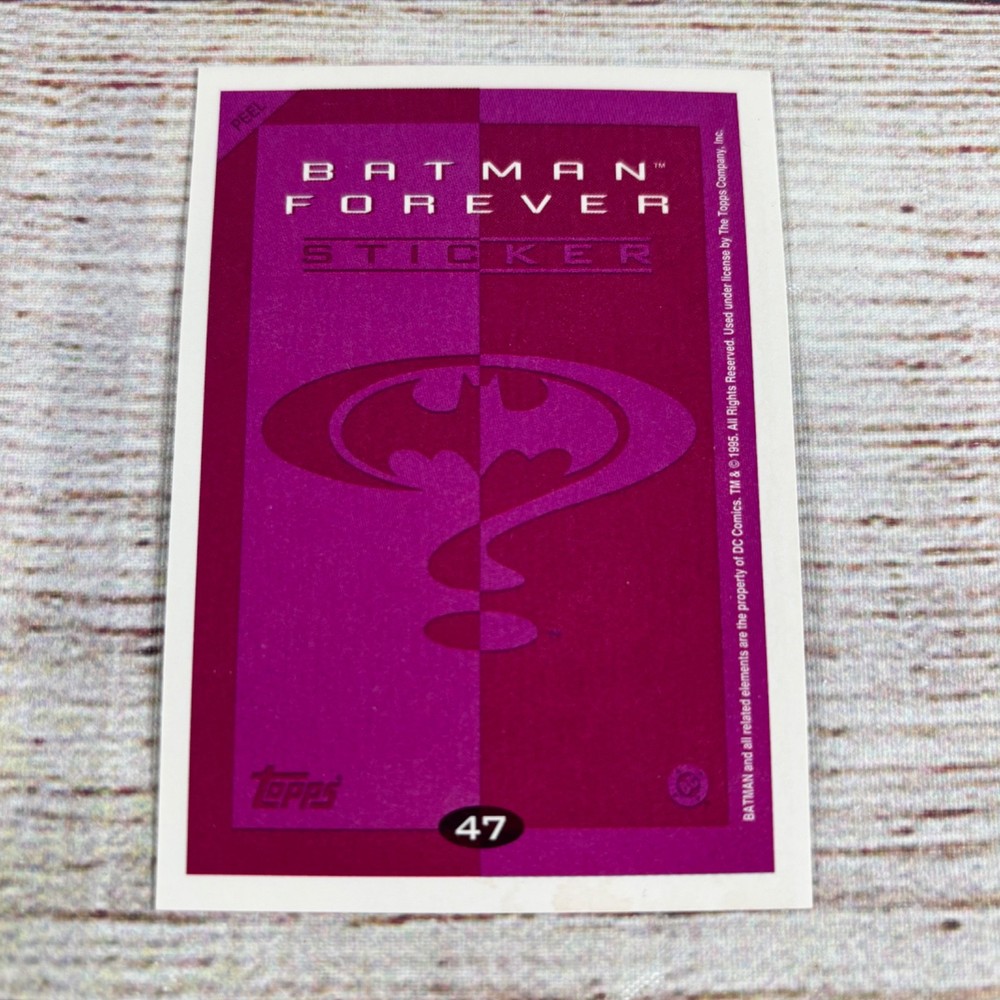 1995 Topps Batman Forever Sticker - #47 Batmobile in Cave