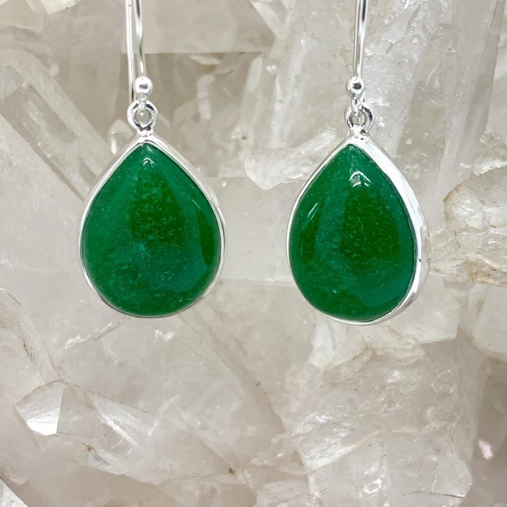 Aventurine Sterling Silver Earrings $110