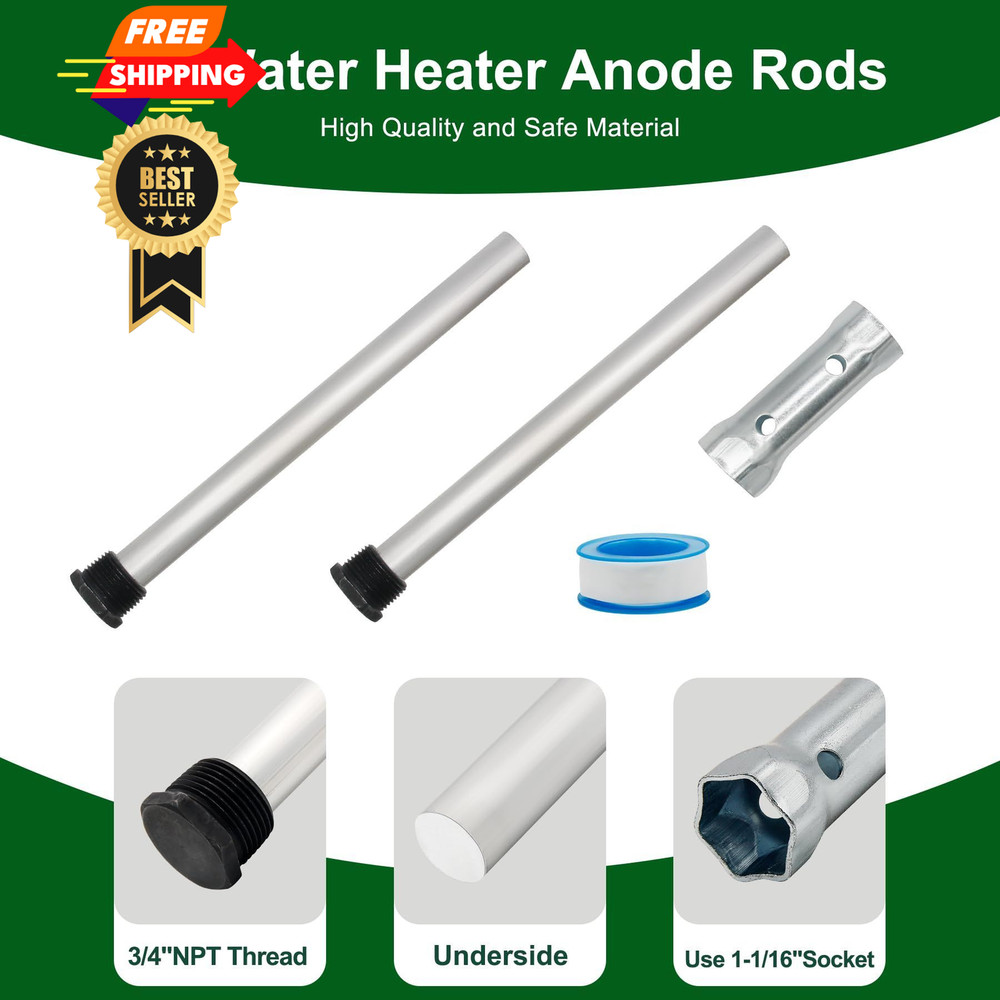 Rv Water Heater Anode Rod 2 Pack Hot Tank Aluminum White