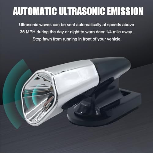 Pack-4 Car Deer Warning Devices, ABS Deer Whistles Repeller, 4 PCS Silver