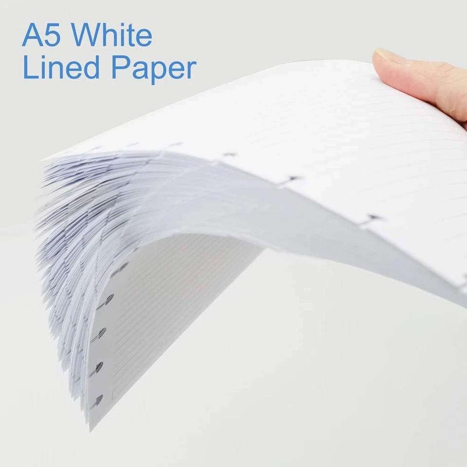 Junior Size Discbound Refill Paper - 8 Discs 300 Sheets, Clear,White
