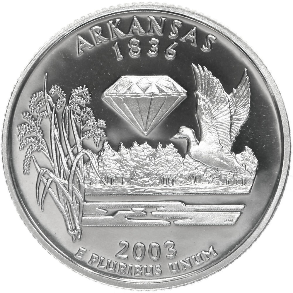 2003 S State Quarter Arkansas Gem Proof Deep Cameo CN-Clad Coin