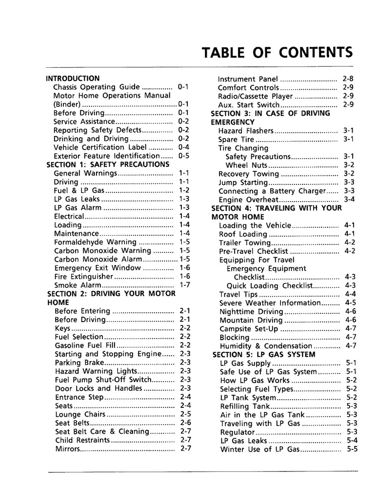 1995 Winnebago Minnie Home Owners Operation Manual User Guide