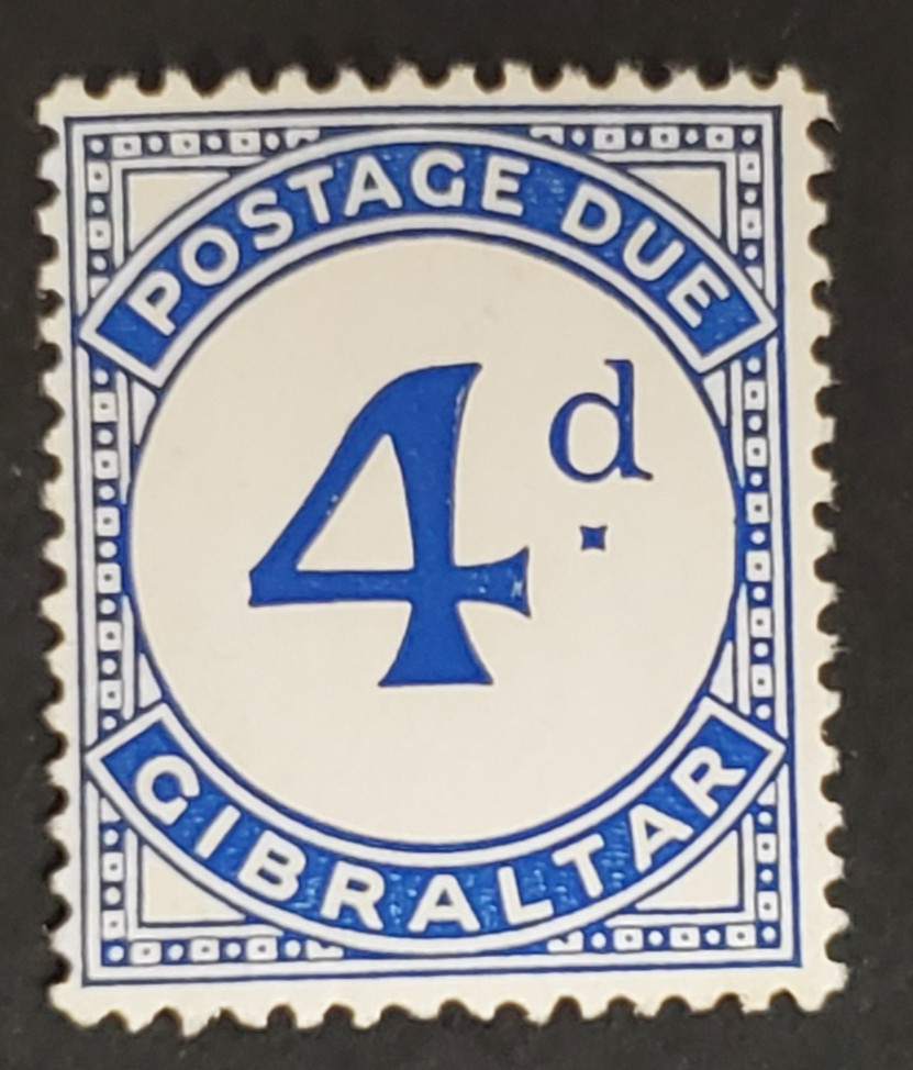 Gibraltar, 1956 MNH 4 pence postage due stamp