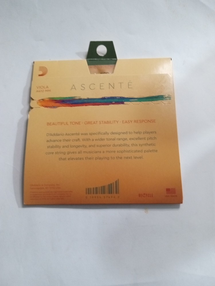 D'Addario Ascenté Viola String Set, Medium Scale Medium Tension A410 MM