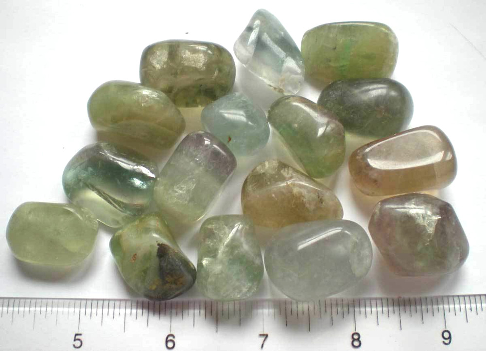Fluorite -16 Medium Tumbled Stones rt45