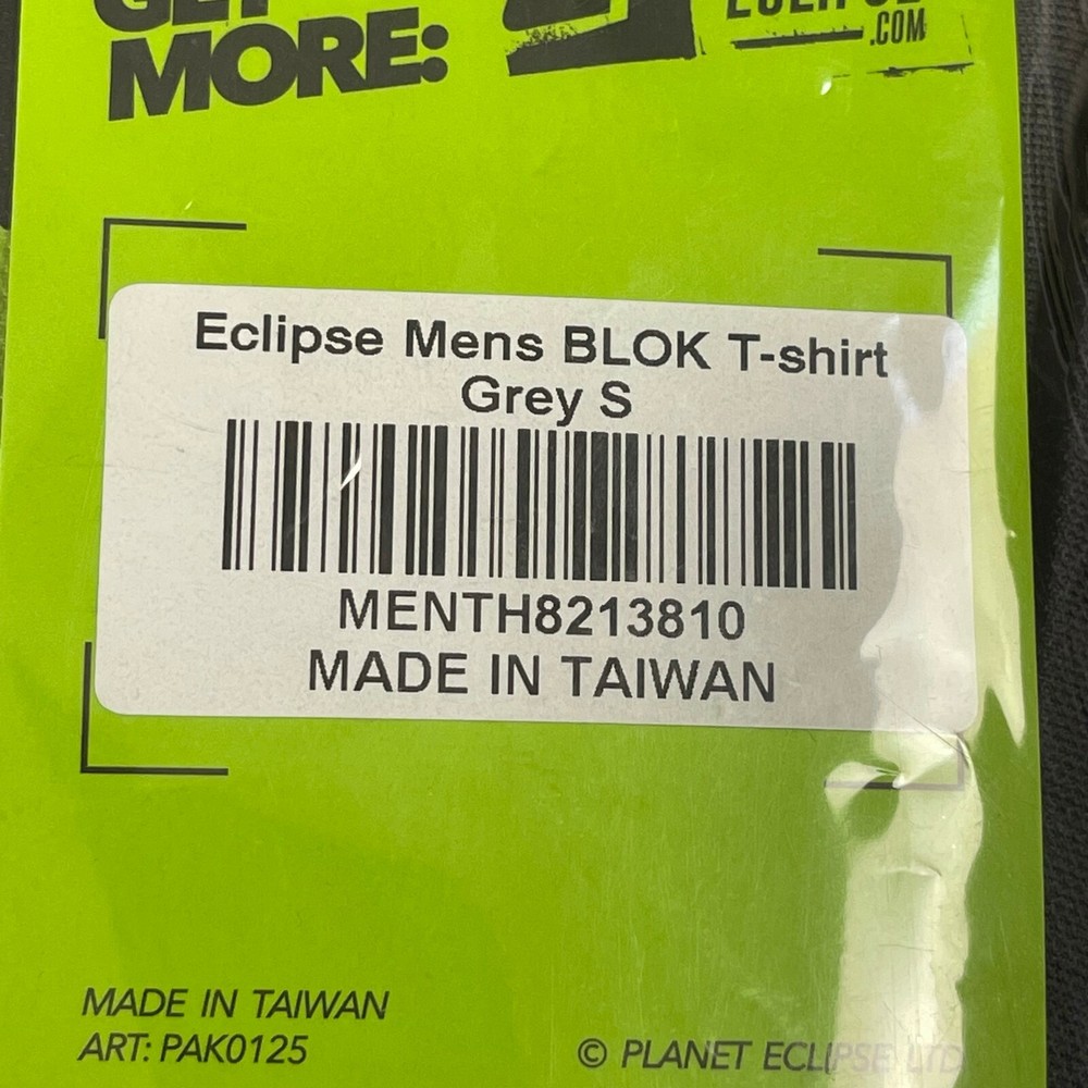NEW Planet Eclipse Blok Pro-Formance T-Shirt - Grey - Small