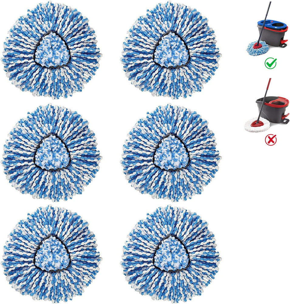 Bonuslife 6-Pack Mop Head for O-Ceda Rinseclean Spin Mop Refill 2-Tank System...