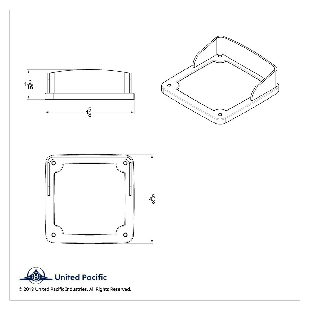 Square Double Face Light Bezel w/ Visor for UP Square Double Face Lights