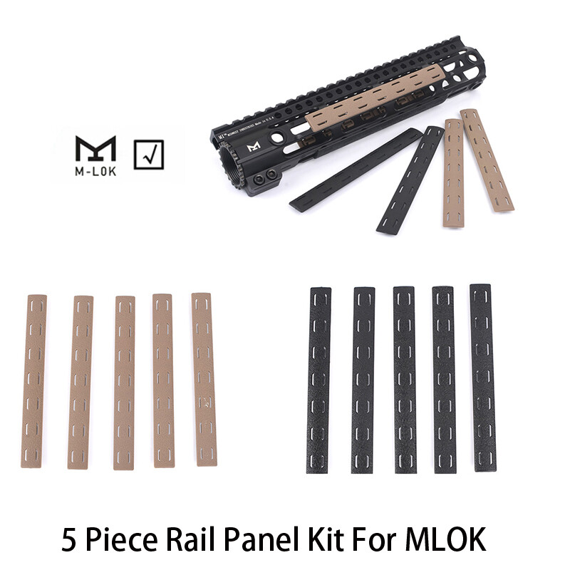5pcs Rail Covers Set Tactical Rail Panel Kit Polymer For M-LOK Paintball