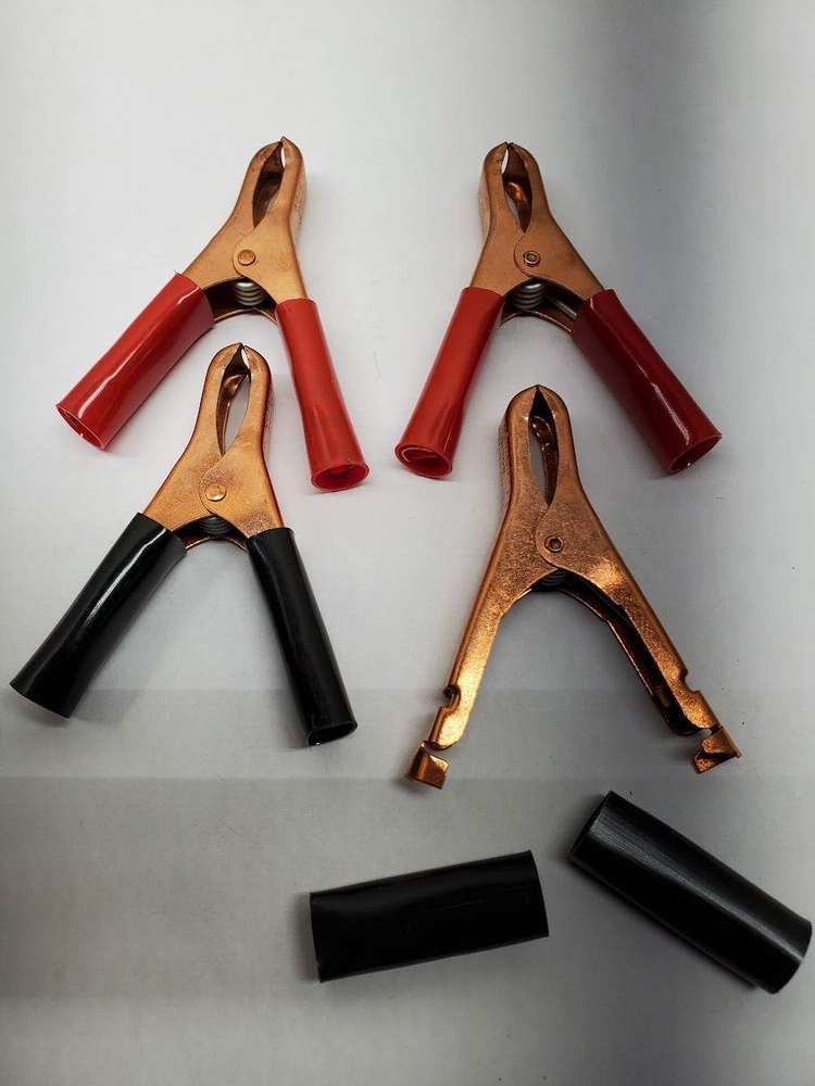 Mueller 46C-0 Solid Copper Battery Clips with Insulators - 2 Pair (4 Clamps)