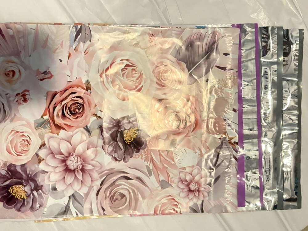 Assorted Decorative Poly Mailers Floral Butterfly Lemon Easter Egg Designs 10x13