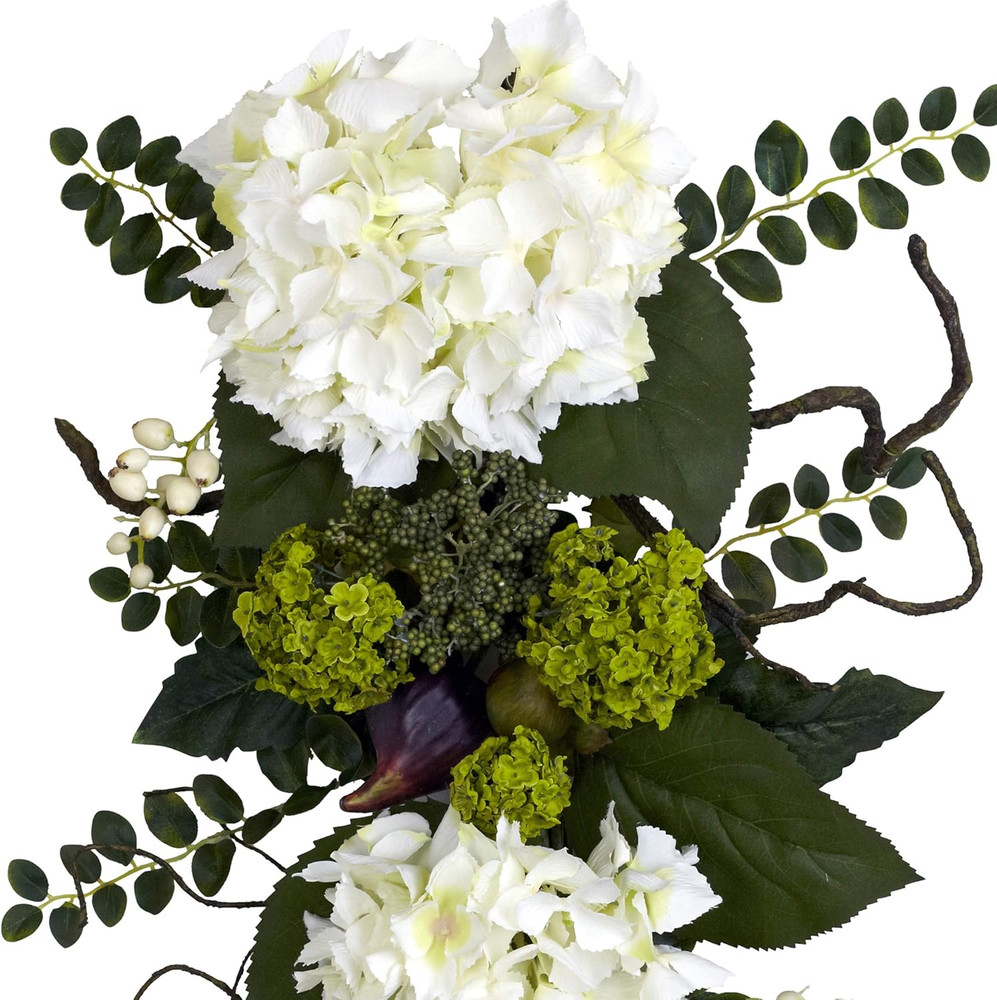 28In. Hydrangea Teardrop, White